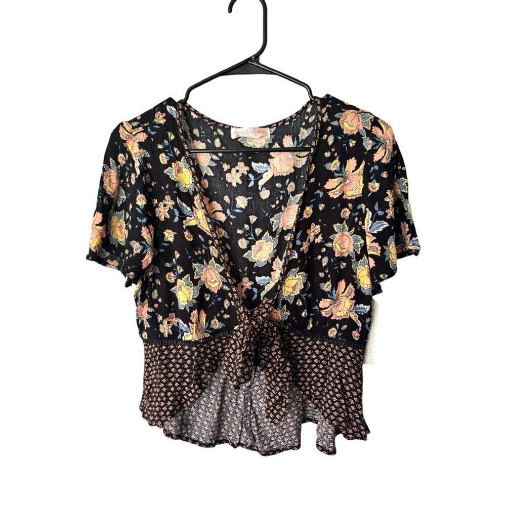 Chance & Destiny Band of Gypsies Women's Floral Top - Picture 2 of 7